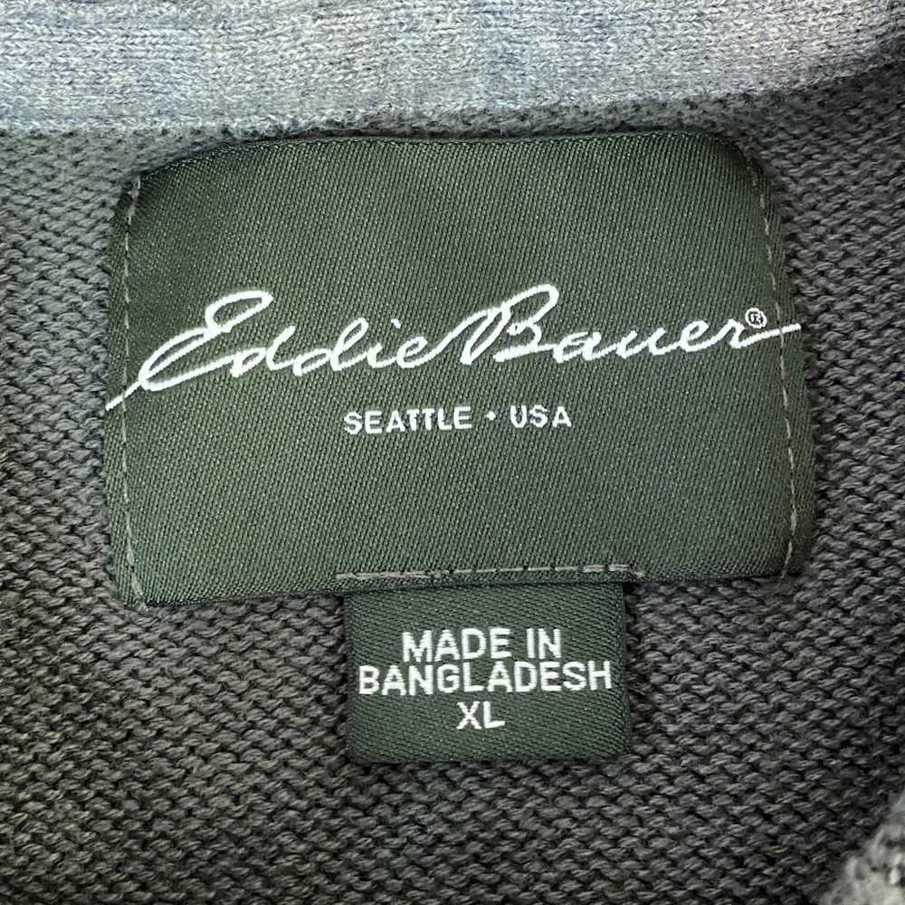 Eddie Bauer Mens Crew Neck Sweater‎ Olive Green Knit Cotton Size XL - Picture 3 of 9